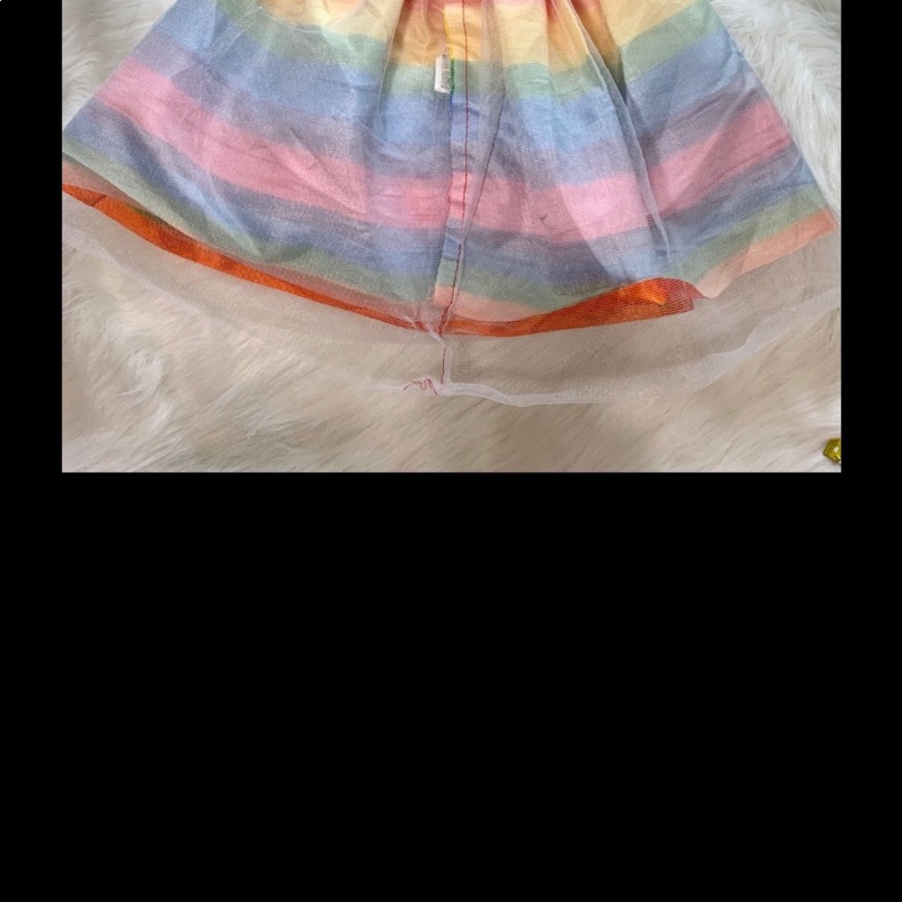 SMALL CHILD’S COLORFUL SATIN FEEL RAINBOW TUTU WITH TULLE LINING. GREAT COSTUME - Picture 9 of 10